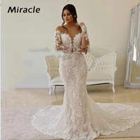 captivating mermaidtrumpet wedding dress sexy o neck bridal gown fashion long sleeve dresses pretty lace vestido de novia