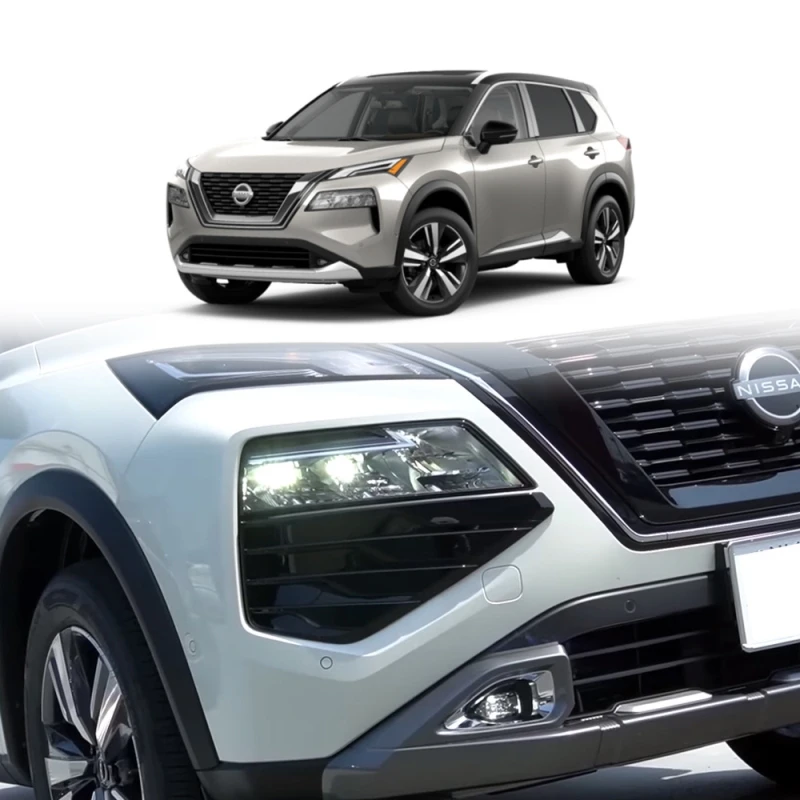 

For Nissan Xtrail X-trail Rogue 2021 2022 2023 Headlight Decoration Frame front Head lamp Eyebrow Cover Exterior Accessories