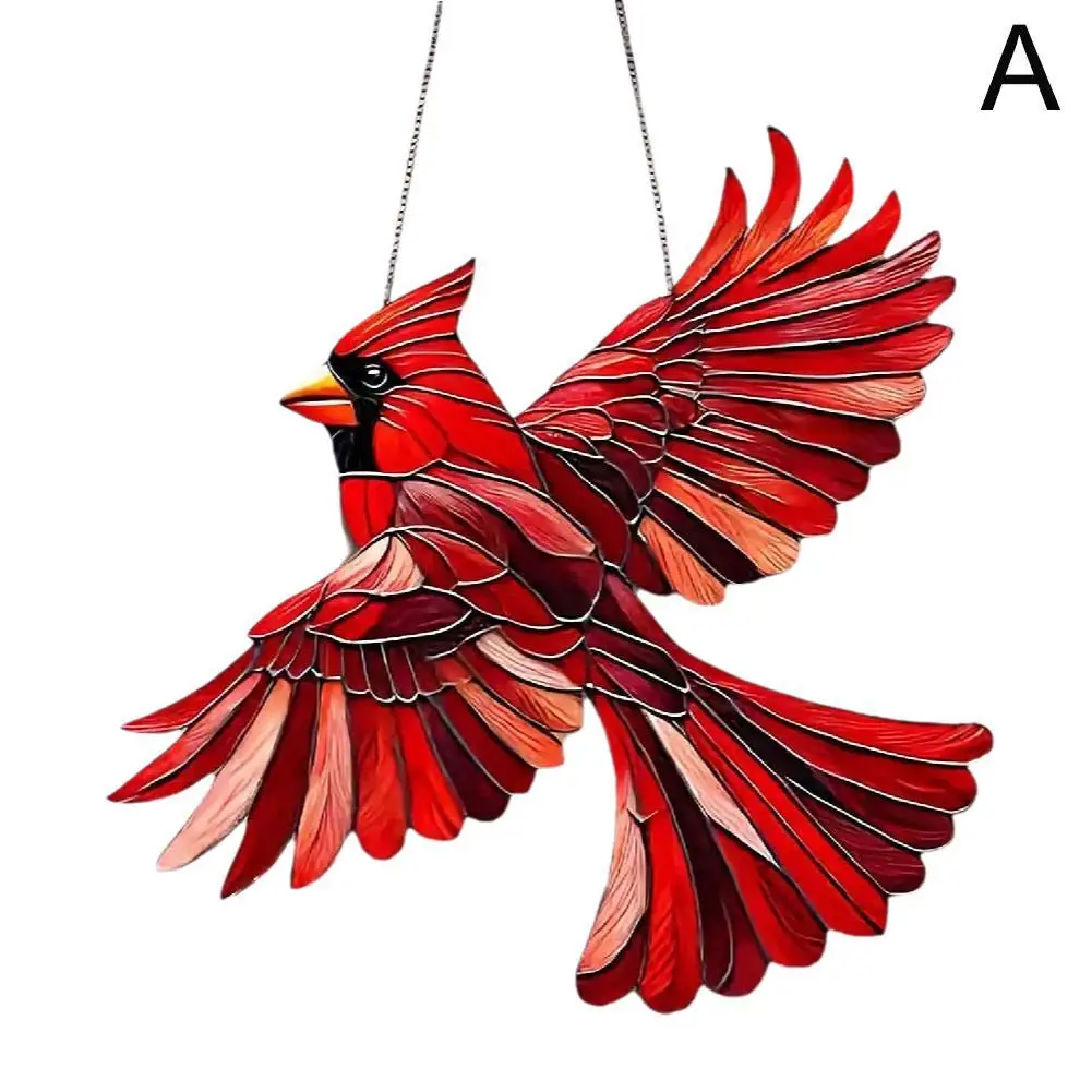 Ремесло Красная Летающая Птица Красный Халат Bishop Стеклянная Картина Ловец