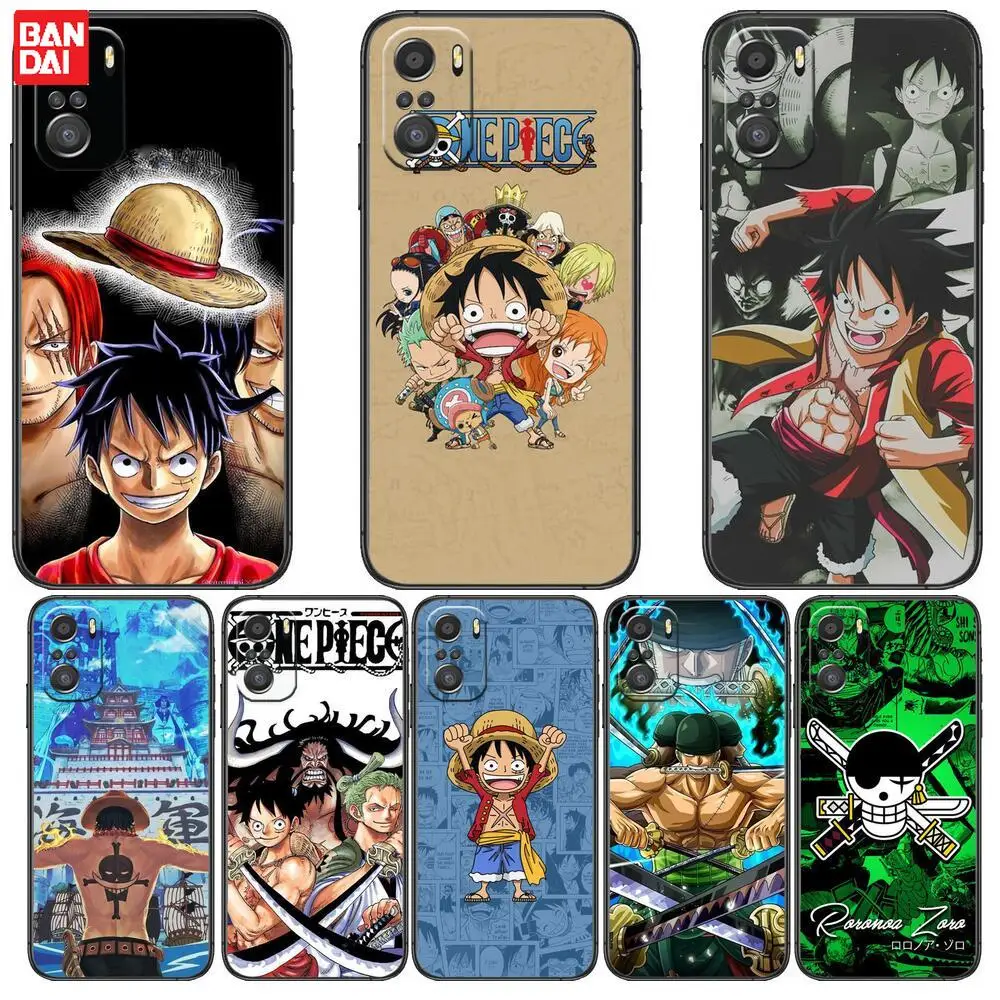 

Straw hat Luffy One Piece For Xiaomi Redmi Note 10S 10 9T 9S 9 8T 8 7S 7 6 5A 5 Pro Max Soft Black Phone Case
