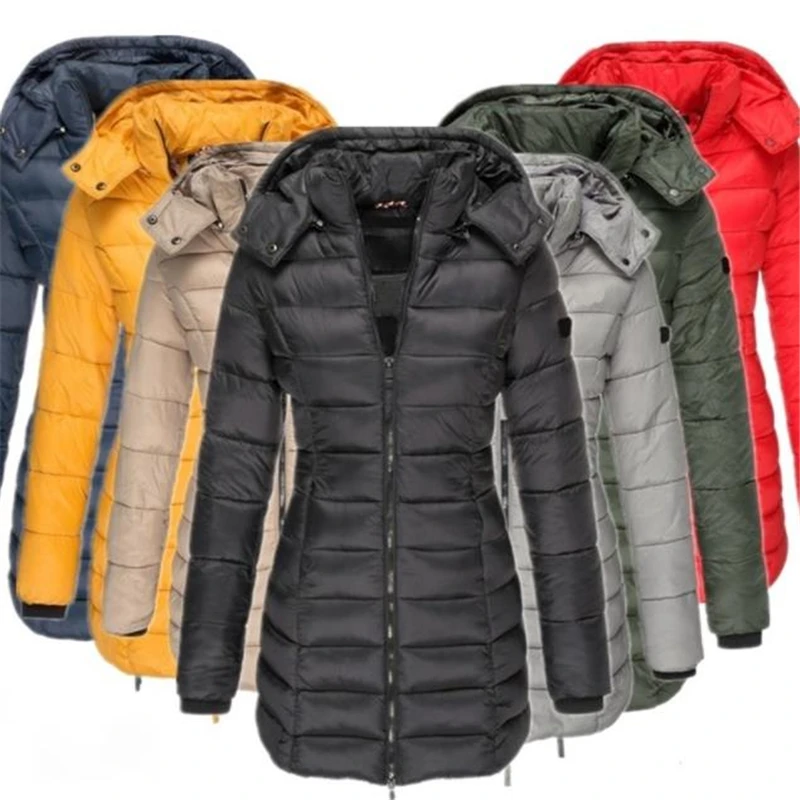 Hooded Parkas Women Down Jacket 2023 Autumn Winter Coat Classic Fashion Clothes Yellow Red Blue Gray Black Green Manteau Femme