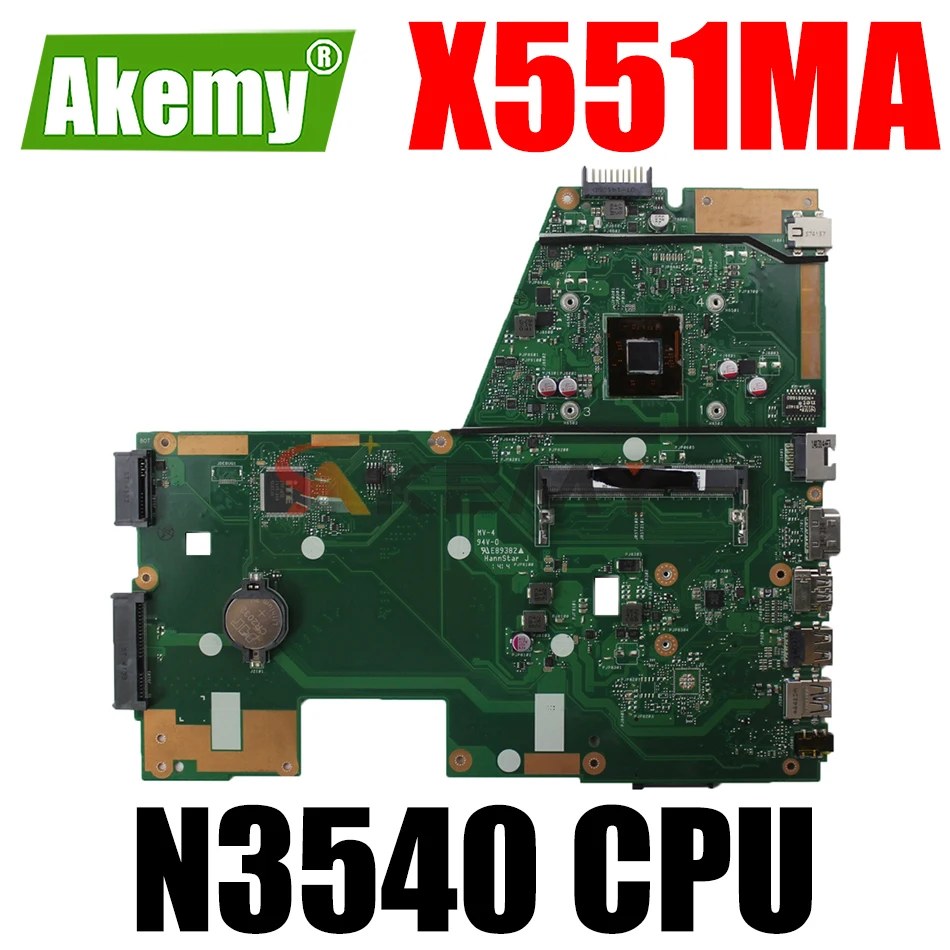 Материнская плата Akemy X551MA для ноутбука с процессором N3540 DDR3 ASUS F551MA X551M D550M