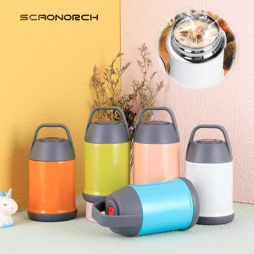 

SCAONORCH Vacuum Flasks Portable Food Thermos Cup Stew Beaker Insulated Lunch Box Stainless Steel Food Soup Containers Stew Pot