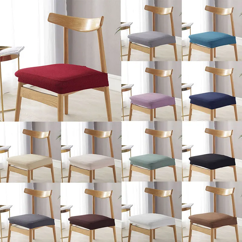 

1pc Chair Seat Protector Covers Kitchen Stretch Dining Chair Cover Removable Elastic Seat Case Living Room Slipcover Multicolor