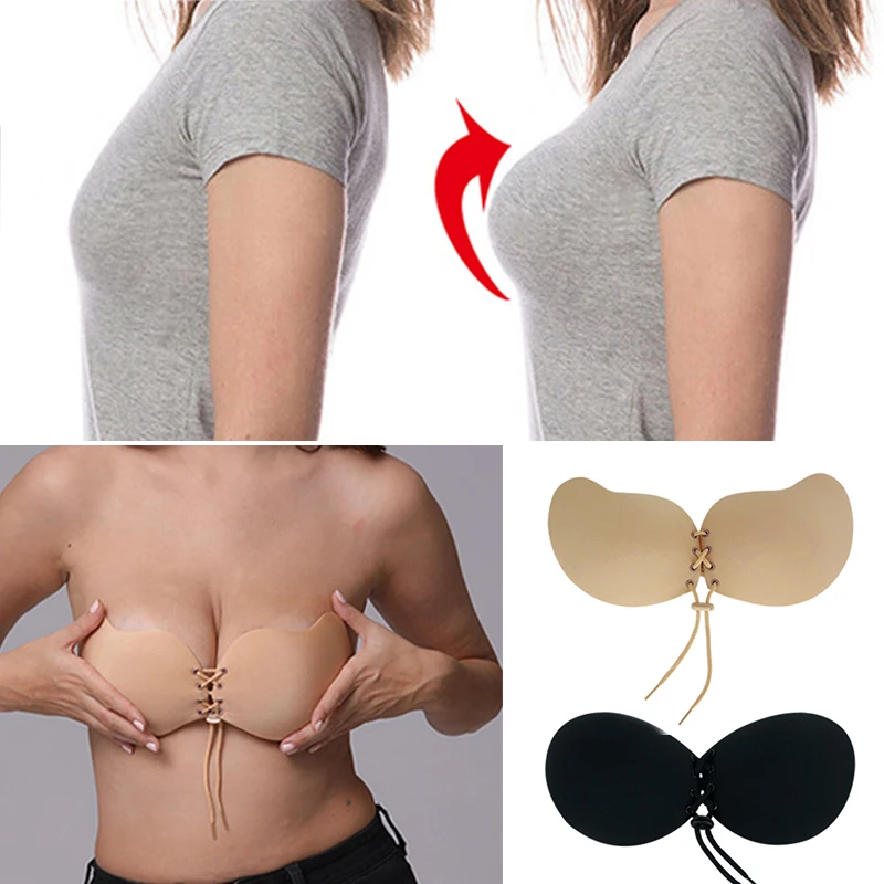 

Nipple Cover Breast Solid Lace-up Silicone Breathable Lift Up Chest Stickers Self Adhesive Strapless Breast Invisible Cover