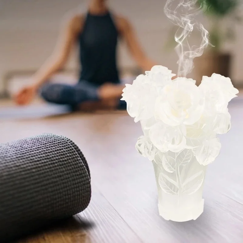 

Eastern High-end Roses Design Vase Flowers Container Color Glazed Pot Fascination Luxry Crystal Artwork Desktop Arab Home Decor