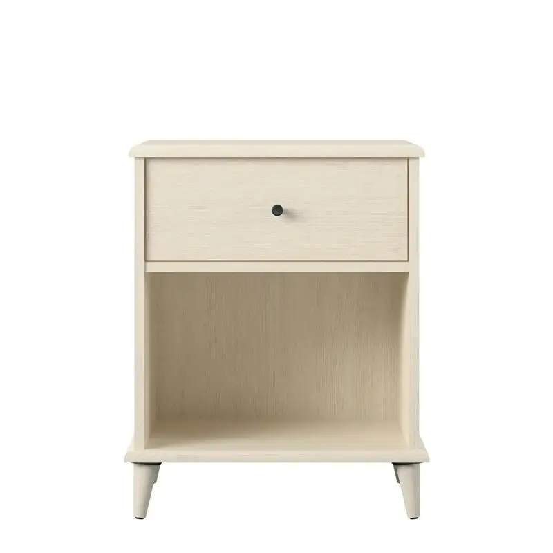 

Nightstand,End Side,Accent Bedside Table,with Storage Drawer,Modern,Ivory Oak,Bedroom