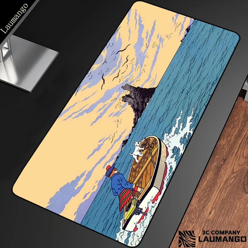 

Anime Mouse Pad The Adventures Of Tintin Large Mousepad Company Desk Mat Computer Accessories Gaming Laptops Pc Gamer Game Mats