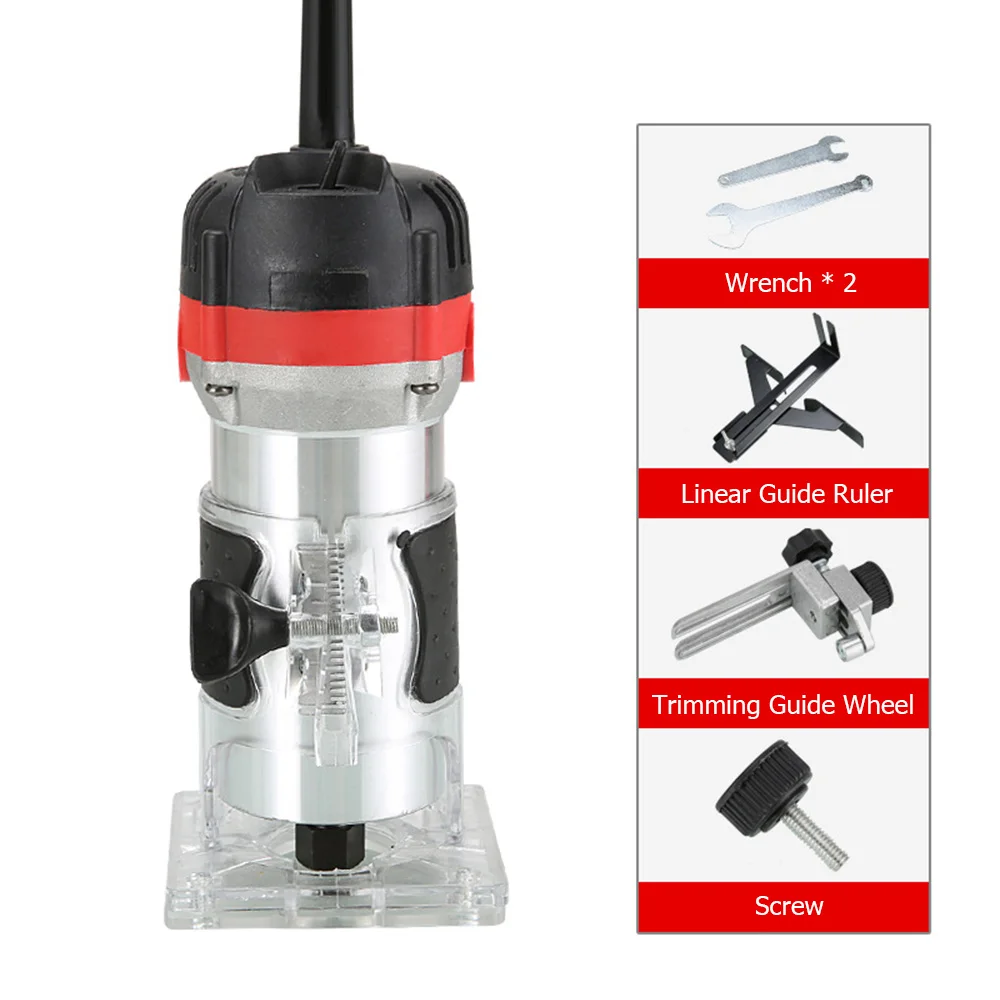 

800W 30000r/min Multifunctional Electric Wood Trimmer Wood Router Laminate Trimmer Slotting for Woodworker Carpenter