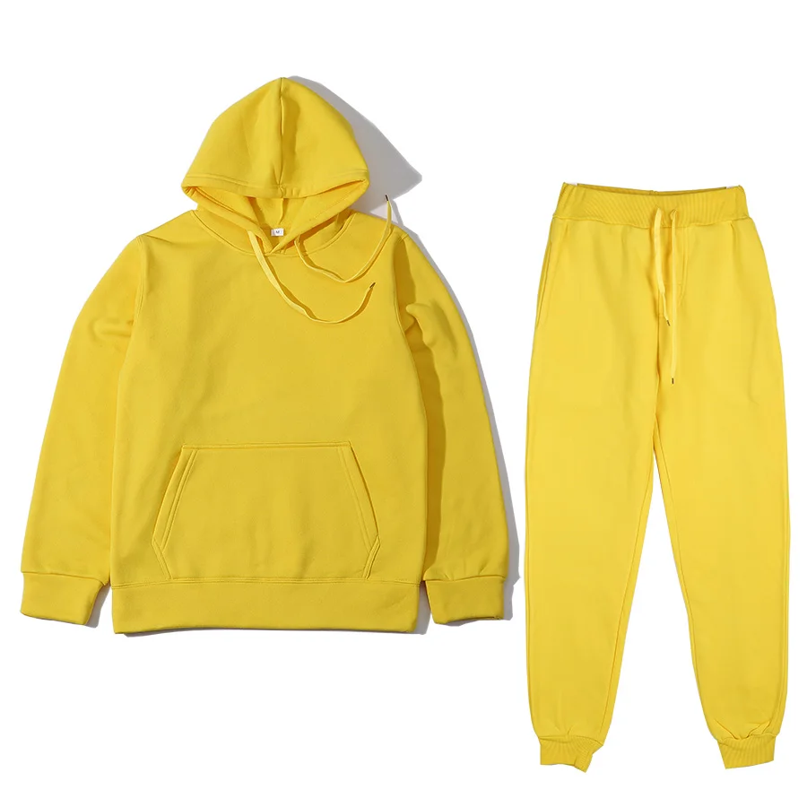 Two Piece Suits Loose Set men Tracksuit Long Coat Hoodie Set Zipper Warm Running Joggers Sweatshirts Sweatpants Set Sportswear