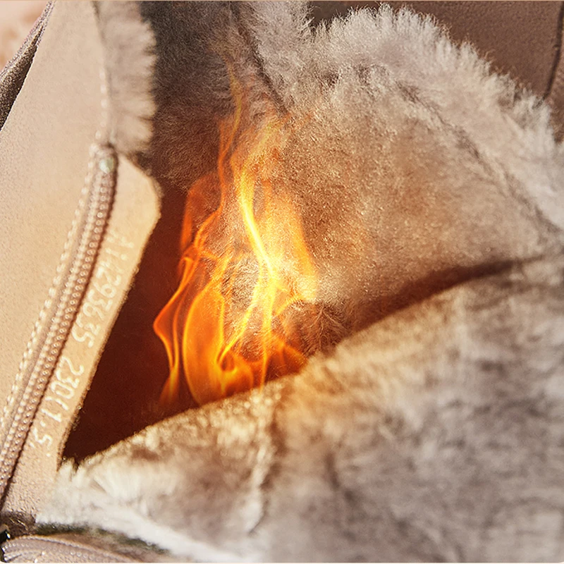 New Fashion Winter Warm Shoes Plush Women Boots Fur Integrated Snow Boots Woman Mid-tube Cotton Shoes Comfortable Short Boots