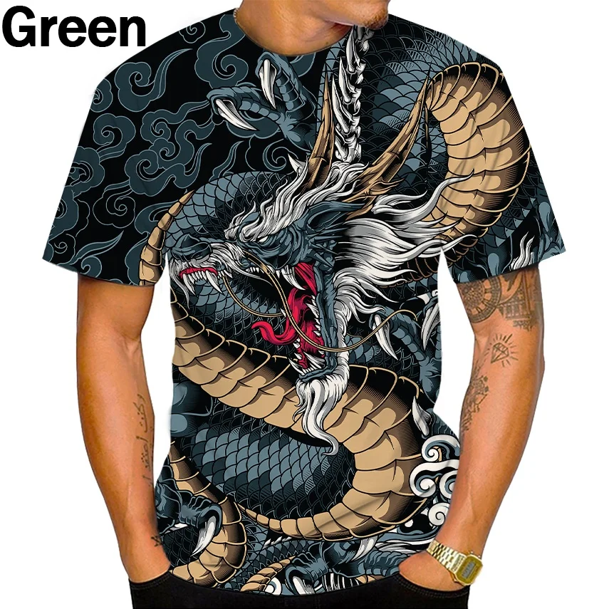 

New Dragon 3D Printed Men Fashion Personality Cool T-shirt