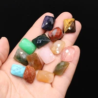 10pcs cabochon natural stone faceted bead rectangle natural agts stone loose bead for for women diy jewerly necklace bracelet