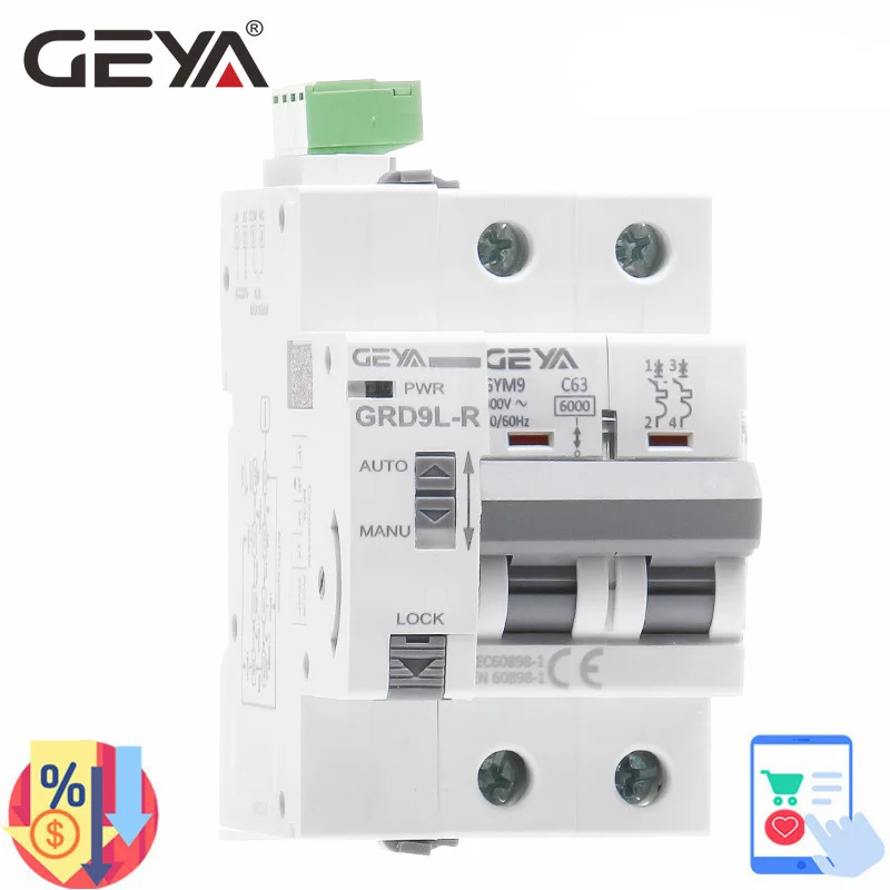 GEYA Din Rail автоматический выключатель АПВ Мини автомат защити GRD9L-R GYM9 Американская классификация проводов 2р МСВ 6KA Смарт переменного тока выключатель с сертификатом CE