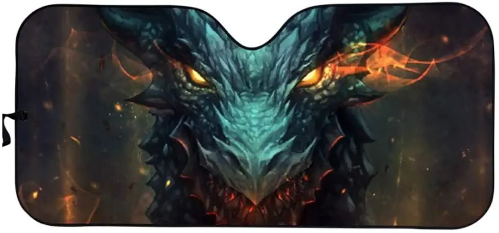 

Cool Dragon Car Windshield Sunshade Sun Visor Protector Front Window Shade, Keeps Out UV Rays, Keeps Your Vehicle Cool