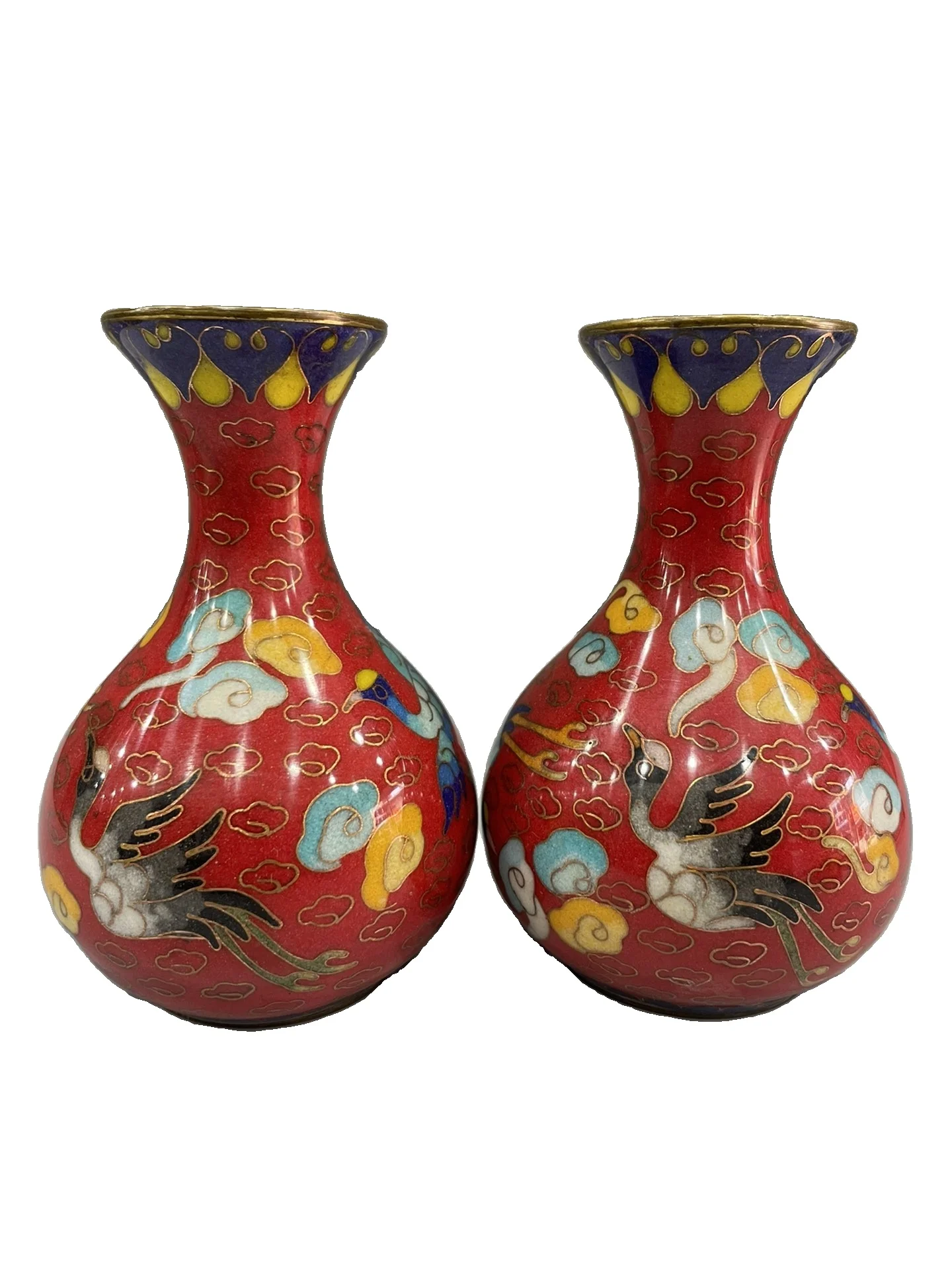 

LAOJUNLU Fine Bronze Tire Hand-Cloisonné Cloisonné Jade Lake Spring Vase Height 12Cm Style B31 Chinese Traditional Style