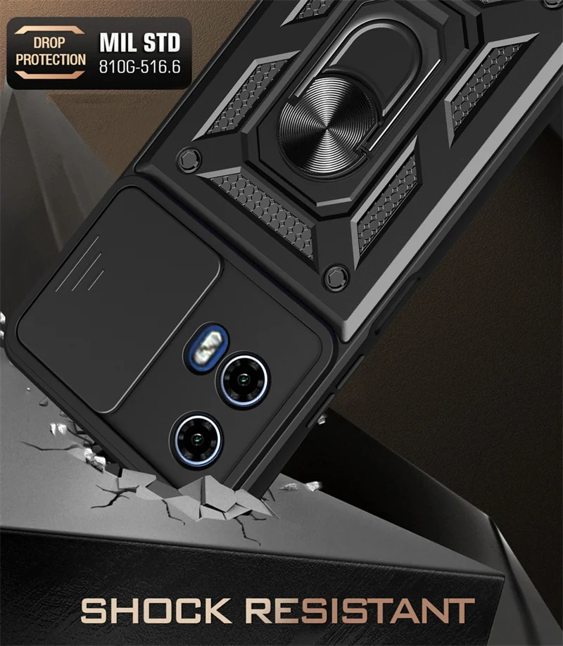 Чехол Funda для Motorola Moto G34 автомобильный магнитный держатель бронированные чехлы с