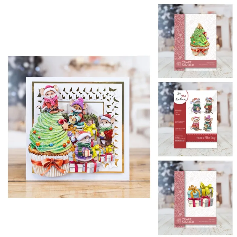 Новинка счастливая Рождественская мышь подаренная Милая для торта