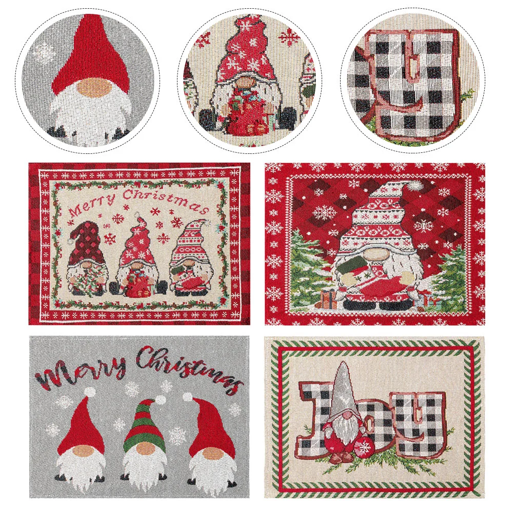 

Table Christmas Placemats Mats Placemat Mat Gnomedining Decorative Winter Place Holiday Cover Tablecloth Tabletop Resistant Heat