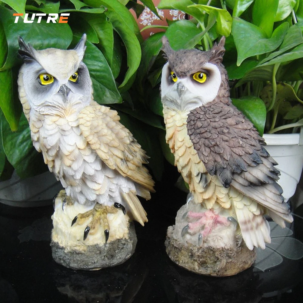 

Creative Resin Owl Statue Bird Garden Sculpture Art Figurine Decorations for Indoor/Outdoor Lawn Yard Porch Desktop Ornaments