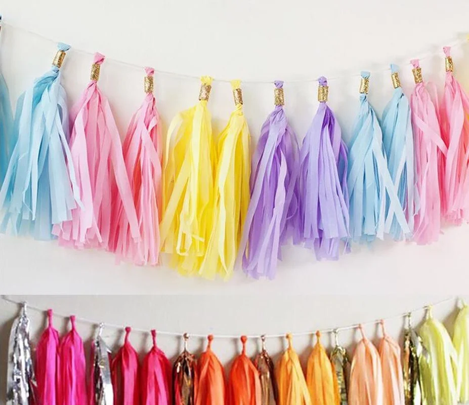 

35 см 5 шт./лот «сделай сам» гирлянда из салфеток с кисточками для свадьбы, детей, единорог, украшения для дня рождения, вечеринки «Baby Shower», сув...