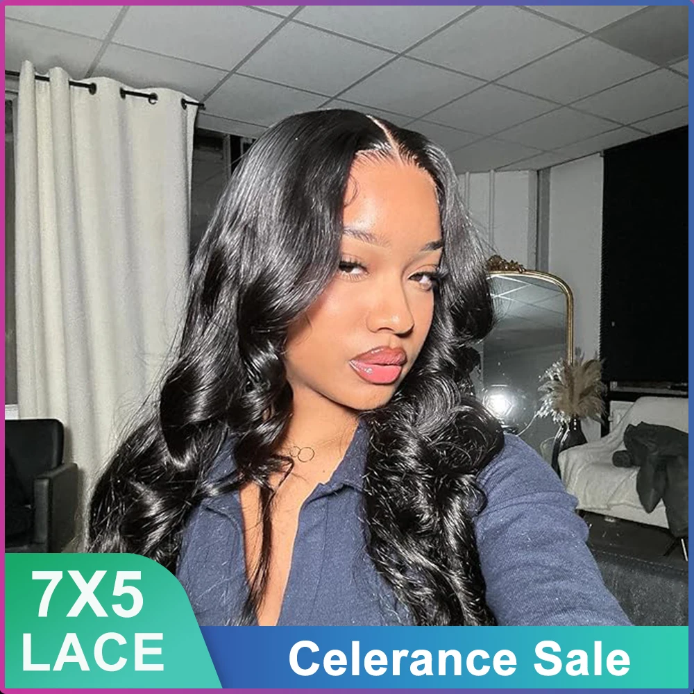 40-дюймовые бесклеевые парики из человеческих волос готовые к ношению 7x5 HD с