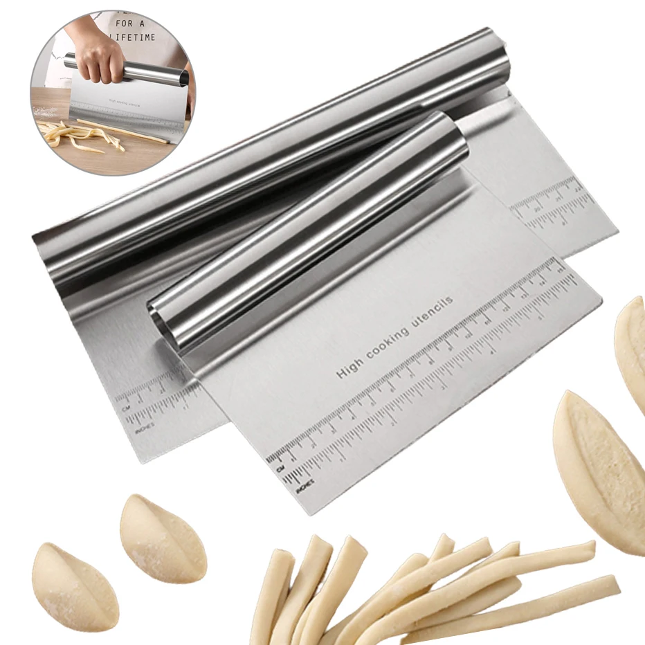 

Скребок для теста, резак для торта, измельчитель из нержавеющей стали, шлифованный, со шкалой измерения