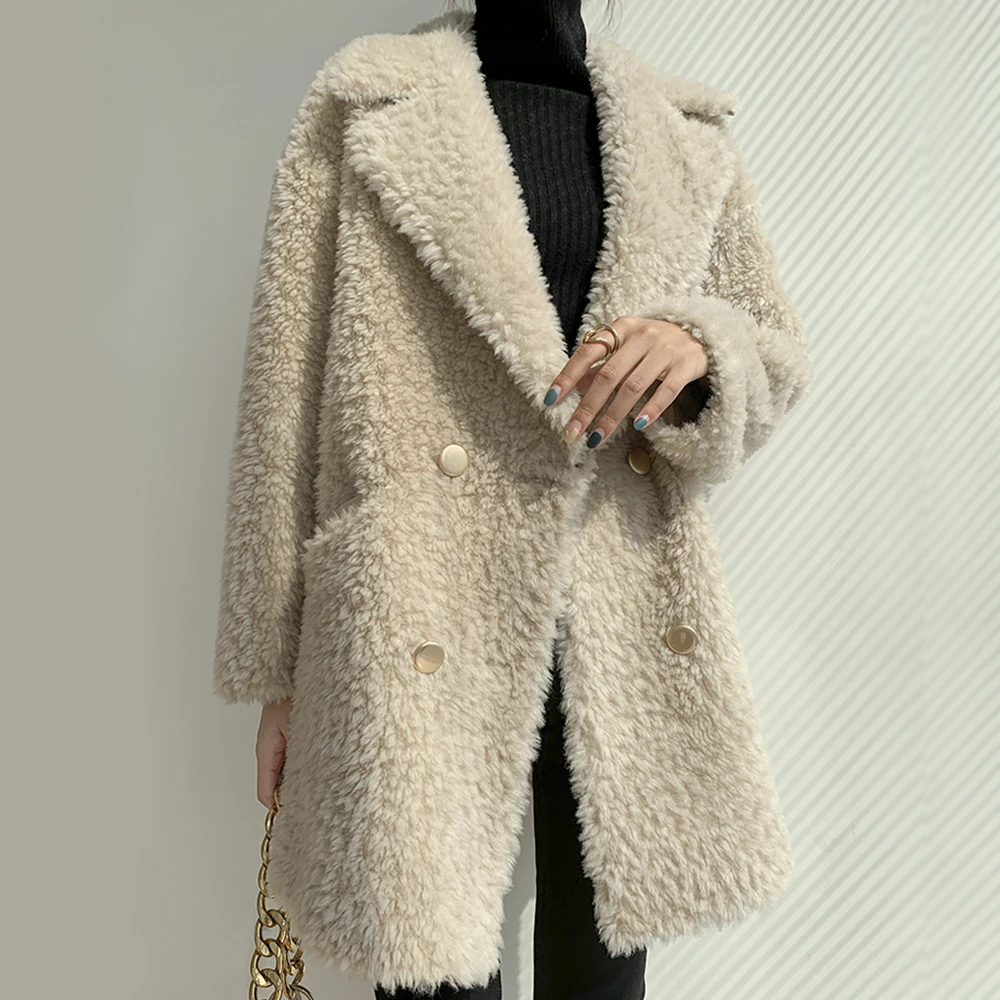 2022 Autumn and Winter Women Wool Coat Long Jacket New High-End Thickening Woolen Overcoat Female Fashion Streetwear