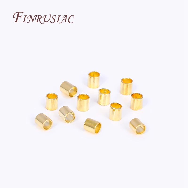 Золотые обжимные бусины FINRUSIAC 100 шт | AliExpress