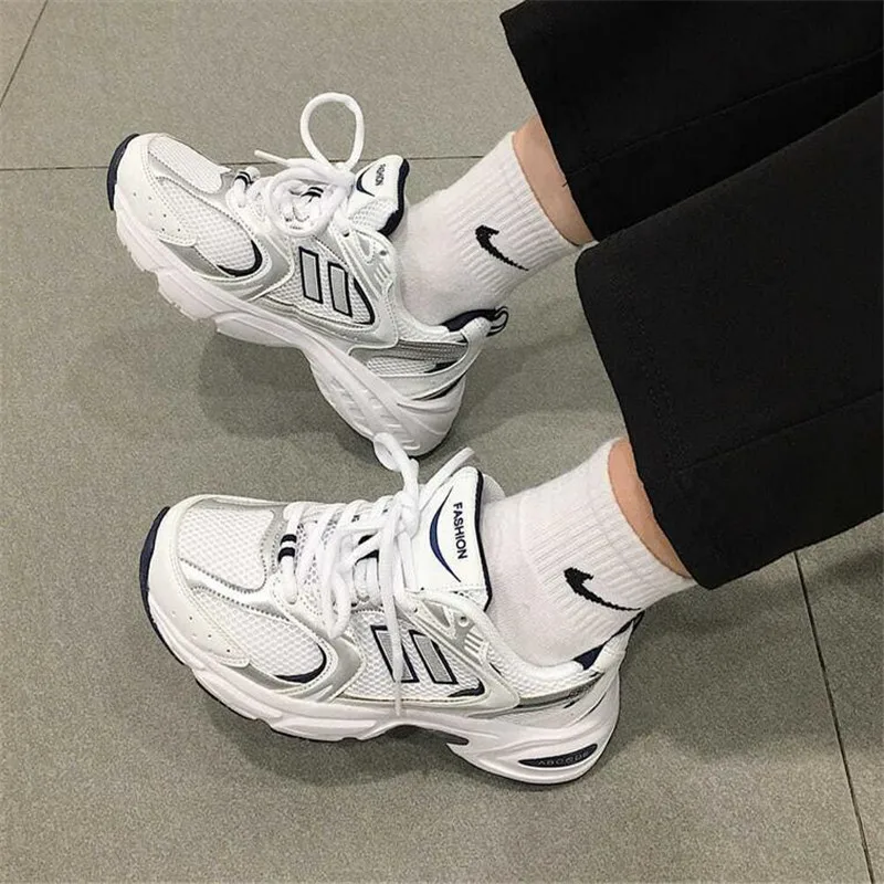 New Women Breathable PU Leather Sneakers Running Flat Shoes Sport Shoes Breathable Casual Shoes Women Chaussure Femme Sapatos