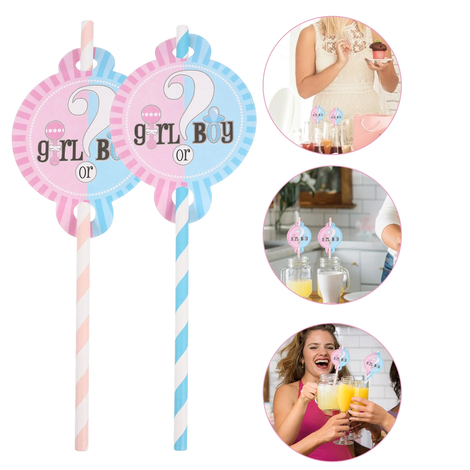 

32pcs Party Paper Straws Question Mark Party Supplies Paper Straws Birthday Party Decoration Smoothie Straws