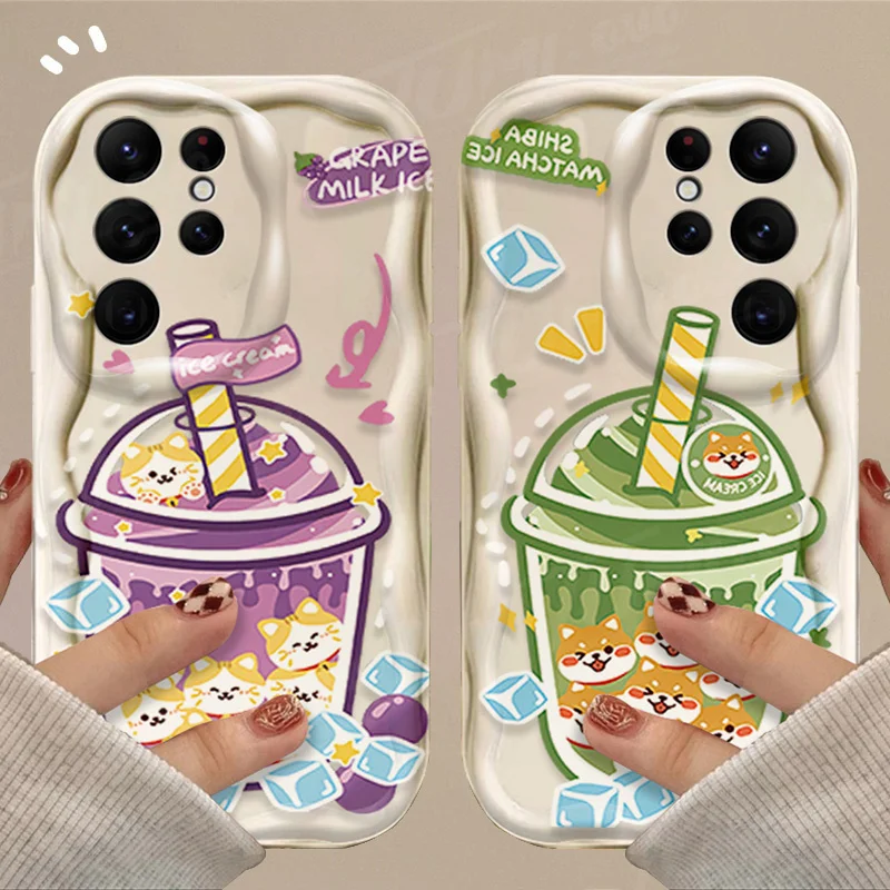 Милый мягкий чехол с объемной волной в виде собаки Шиба-ину для Samsung Galaxy A12 A22 A32 A52