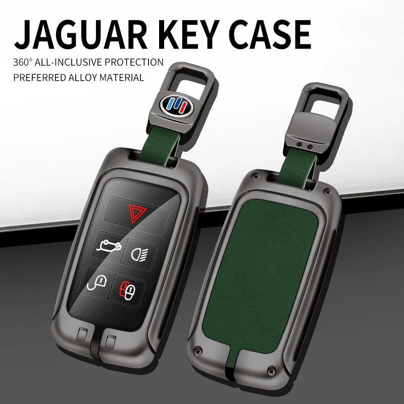 

Fashion Metal Leather Car Remote Key Case Cover For Jaguar E-Pace XF XFR XJ XJL XJR XE XJ50 XK XKR I-Pace Protector Accessories