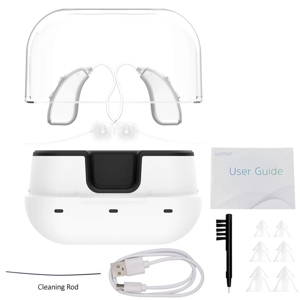 

Flagship Charging Case Hearing Aid Behind the Ear Noise Reduction Sound Amplifier Built-in Lithium Battery Deaf Help 2023