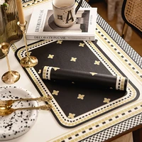 pu leather placemat retro table mat heat insulation waterproof cup coasters kitchen tableware mats pad silicone placemats 1pc