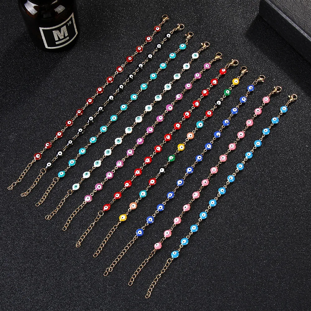 

2023 European and American Fashional Trend Ins Style Bracelet for Women Devil's Eye Color Couple Bracelet Creative Transfer Brac