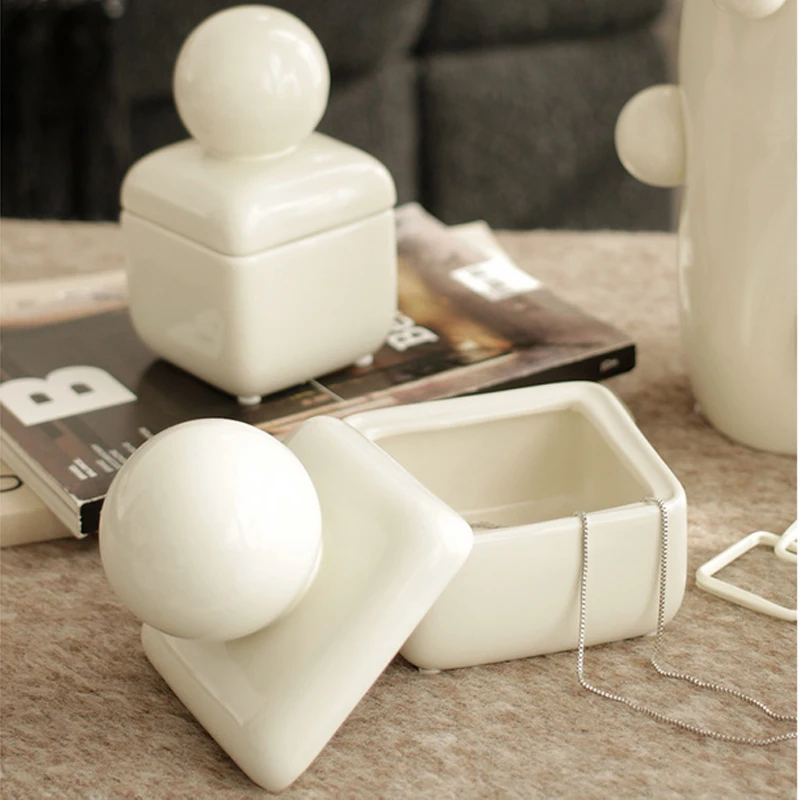 

High-end Jewelry Box Box Exquisite High-end Storage Decoration Ceramic Home Storage Decorative Creative Accessories Box New