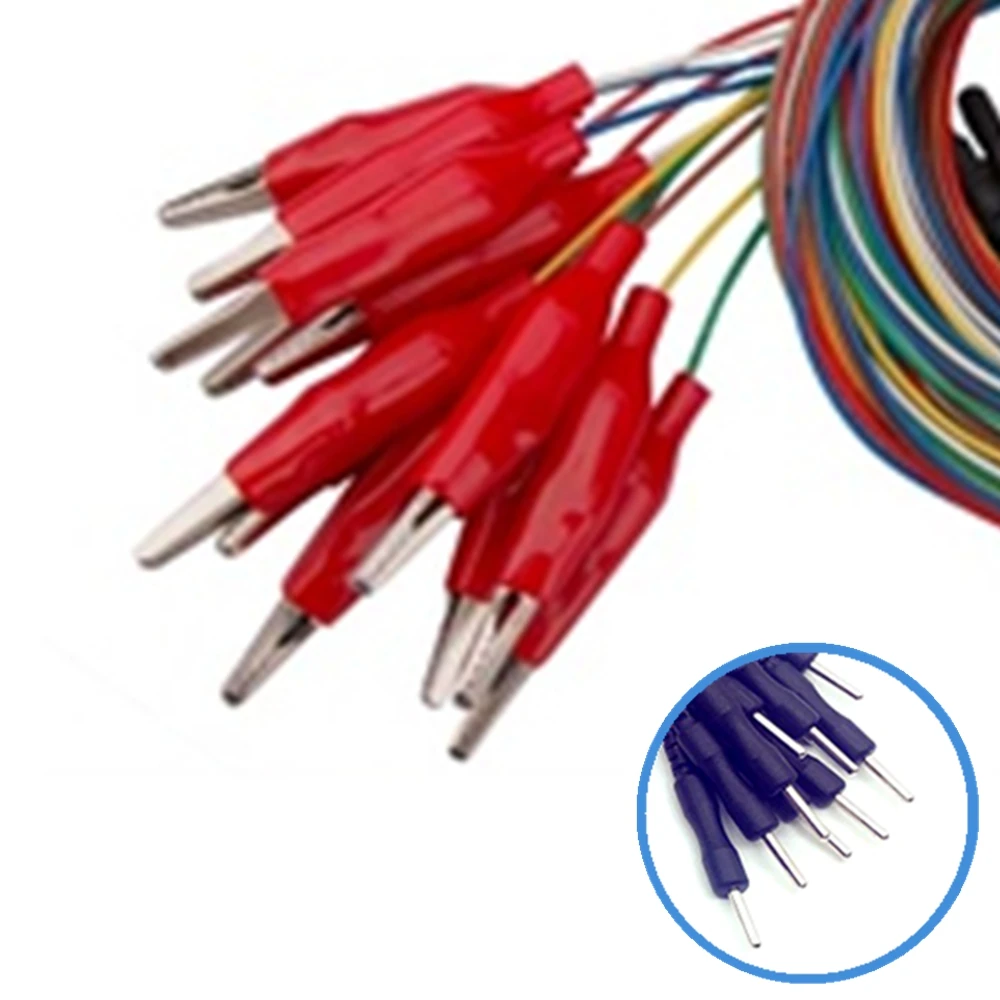 

20pcs Reusable Alligator Clip sheath clip Electrodes EEG leadwire cable,2.0mm din style,1.5m Multicolor TPU Wire OD=1.6mm