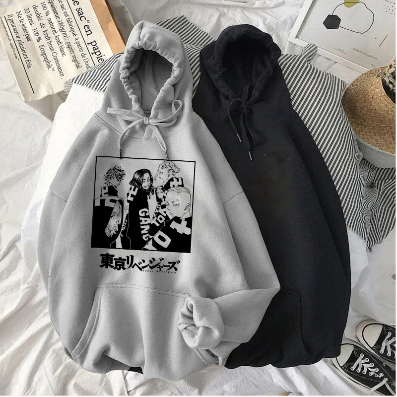 Manga Anime Tokyo Revengers Hoodies Mikey Print Sweatshirts Men Women Loose Unisex Streetwear Solid Casual Sportswear Coat 2022