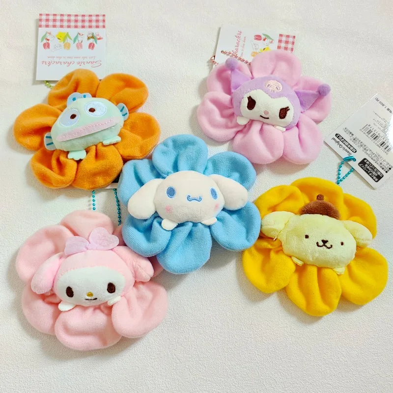 

Sanrio Japanese Cartoon Anime Cute Kuromi My Melody Cinnamoroll Sun Flower Plush Pendant Kawaii Flower Brooch Birthday Gift
