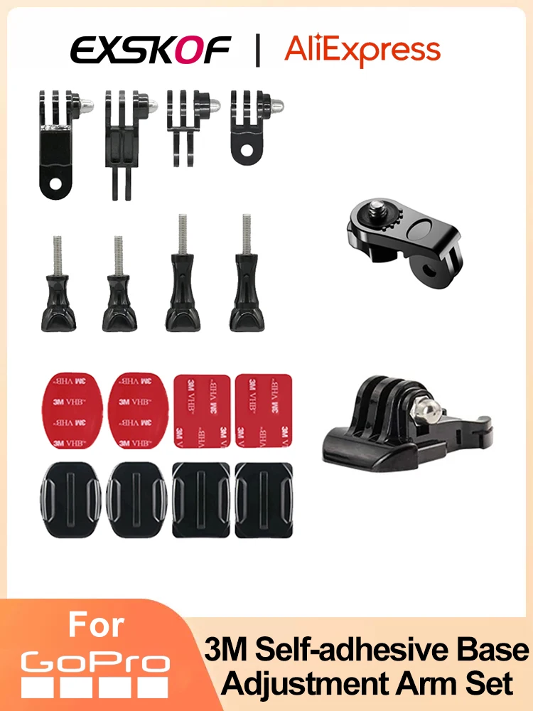 

3M Self-adhesive Base Adjustment Arm Same Direction Adjustment Arm AEE Adapter Base Length Screw Set For GoPro Hero 11 10 SJCAM