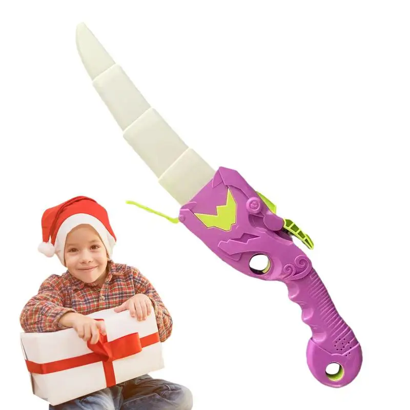 

Телескопические ножи, игрушка, искусственная фотография, автоматическая вращающаяся Выдвижная игрушка, Хэллоуин, детские игрушки, звуковые и технические эффекты