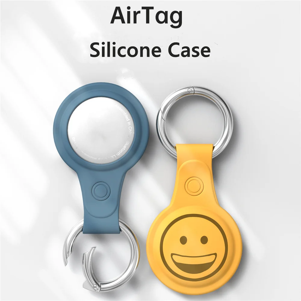 

For Apple Airtag Case Silicone Protective Sleeve Keychain Shockproof Cover For Apple Tracker TPU Anti-Lost Device Airtag Case