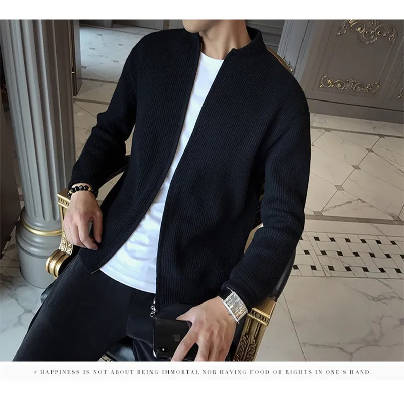 Autumn and winter new thick sweater Japanese coat V-neck knitwear cardigan wear handsome trend top male coat