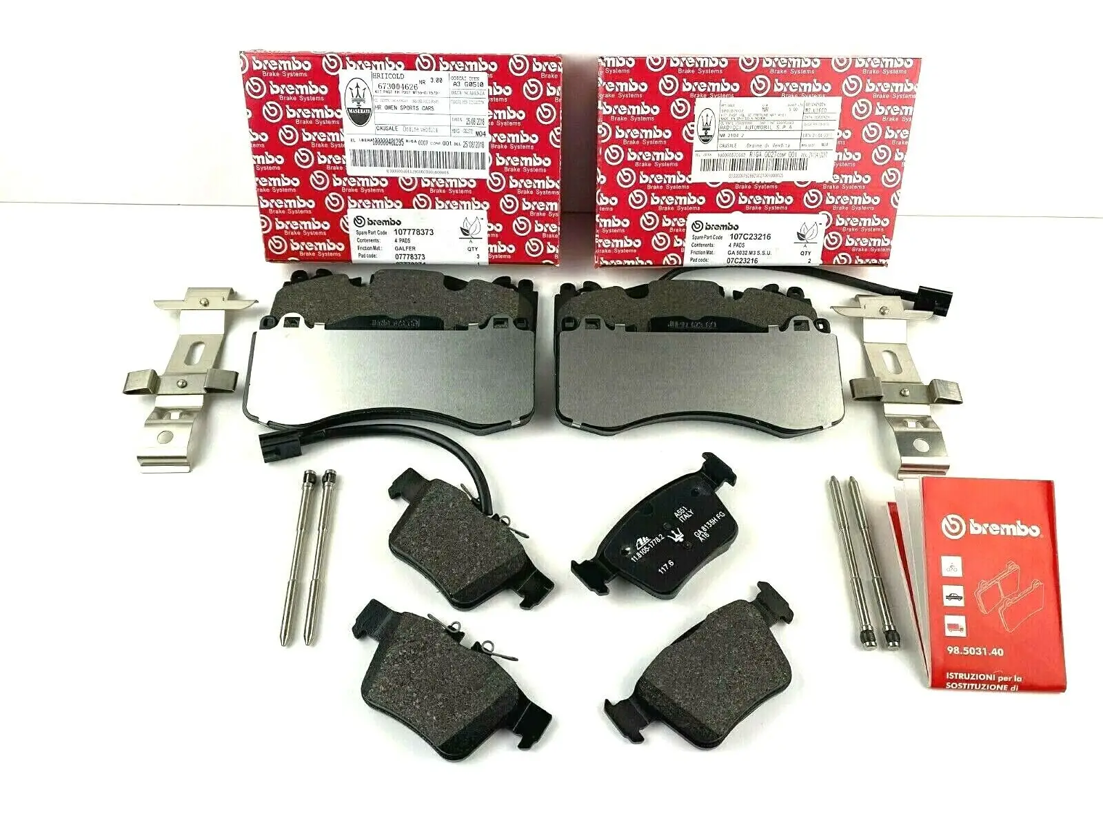 Передние и задние тормозные колодки для Maserati Levante S-оригинальные