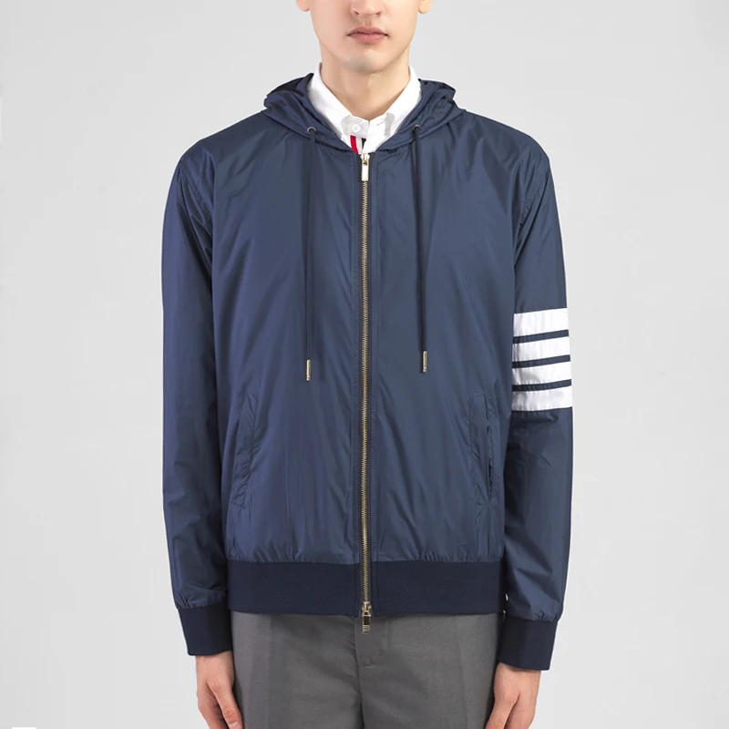 

TB THOM Brand Men's Classic Jacket Men Uv Sun-Protective Outdoor Sports Coats Summer Spring Thin Casual Hooded Skin Windbreaker