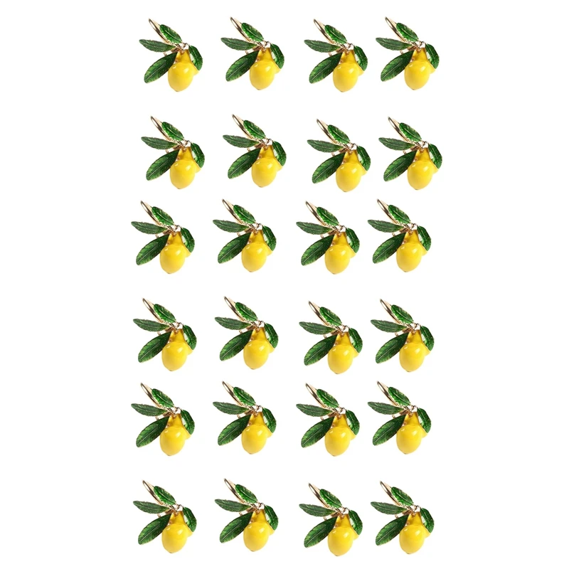 

Napkin Rings Set Of 24,Lemon Wedding Napkin Holder Gold Napkin Buckle For Table Decor Parties Holiday Family Gathering