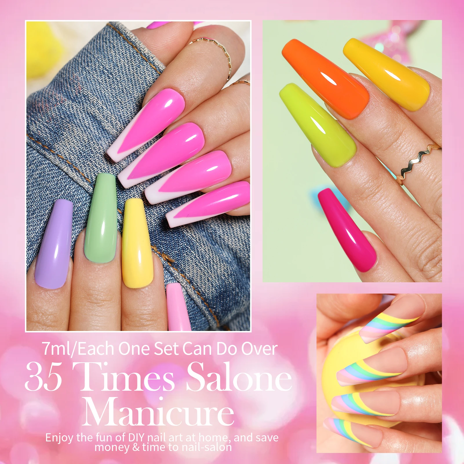 BORN PRETTY 7 мл 21 шт. набор гель-лаков для ногтей на весну и лето конфетный Сладкий