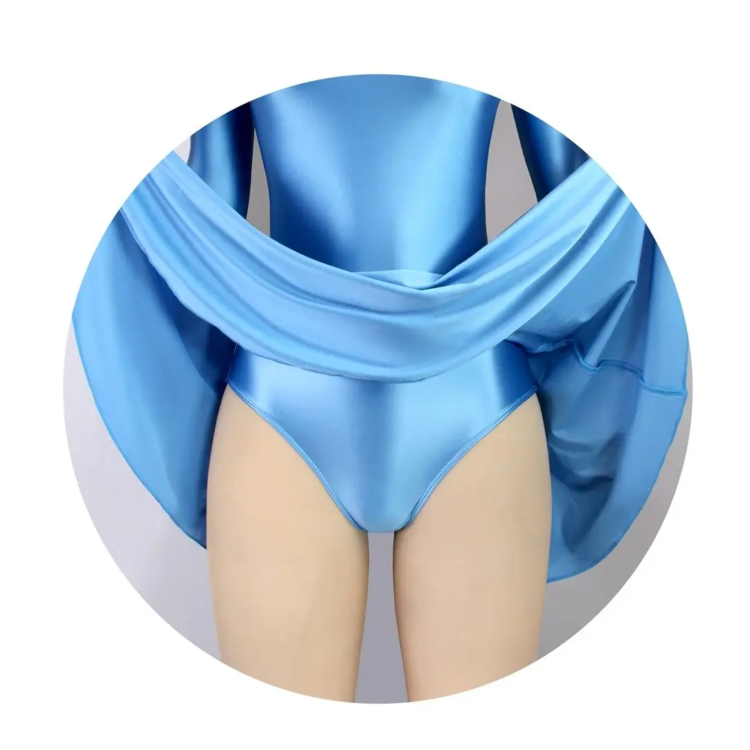 XCKNY Satin silky dress sexy tight sports Yoga swim ballet skirt  short sleeve umbrella dress glossy skirt party dress leotard