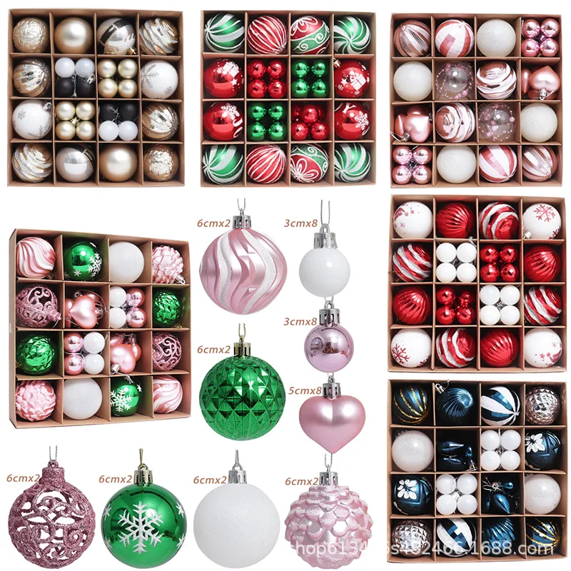 

6cm 36pcs Christmas Balls Ornament Decorations for home Christmas Tree Hanging Bauble Ball New Year Navidad Party Decor Supplies